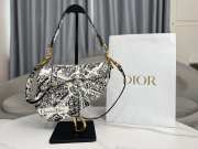 Dior Plan de Paris pattern print black & white saddle 25.5x20x6.5cm - 5