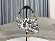 Dior Plan de Paris pattern print black & white saddle 21x18x5cm - 5