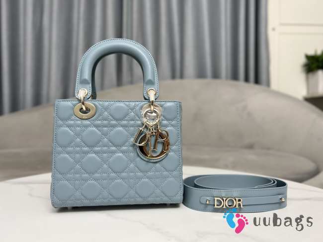 Lady Dior My ABCDior Bag In Light Blue With Silver Buckle 20x17x8cm - 1