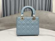 Lady Dior My ABCDior Bag In Light Blue With Silver Buckle 20x17x8cm - 4