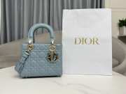 Lady Dior My ABCDior Bag In Light Blue With Silver Buckle 20x17x8cm - 3