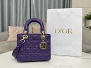 Lady Dior My ABCDior Bag In Purple With Silver Buckle 20x17x8cm - 2