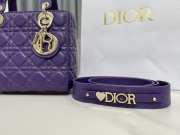 Lady Dior My ABCDior Bag In Purple With Silver Buckle 20x17x8cm - 4