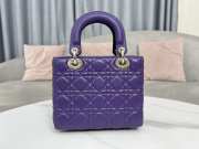 Lady Dior My ABCDior Bag In Purple With Silver Buckle 20x17x8cm - 5