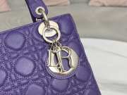 Lady Dior My ABCDior Bag In Purple With Silver Buckle 20x17x8cm - 6