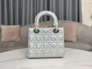 Lady Dior ABCDior Bag Iridescent Silver 20x17x8cm - 3