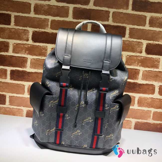 Gucci Soft GG Supreme Backpack In Gray 34x42x16cm - 1