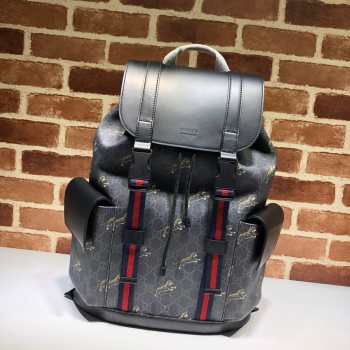 Gucci Soft GG Supreme Backpack In Gray 34x42x16cm