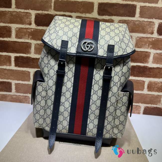 Gucci Ophidia beige and blue GG Supreme canvas backpack  - 1