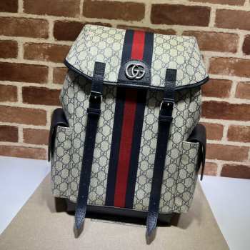 Gucci Ophidia beige and blue GG Supreme canvas backpack 