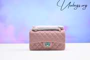 Chanel flap bag with gold buckle in pink 23cm - 1