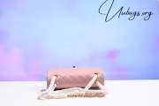 Chanel flap bag with gold buckle in pink 23cm - 5