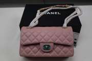 Chanel flap bag with gold buckle in pink 23cm - 2