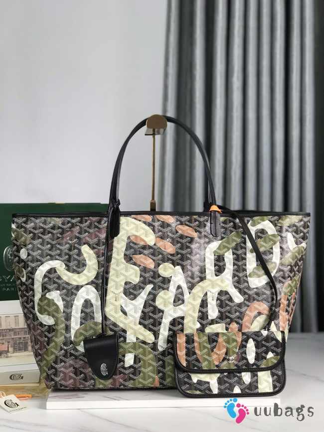 Goyard Saint Louis PM Lettres Camouflage Green & Black Bag - 1