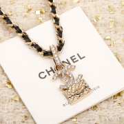 Chanel Metal Calfskin & Stone Beads Necklace - 1