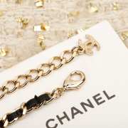 Chanel Metal Calfskin & Stone Beads Necklace - 4