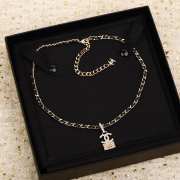 Chanel Metal Calfskin & Stone Beads Necklace - 2