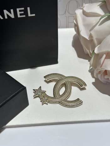 Chanel Double C Star Diamond Brooch