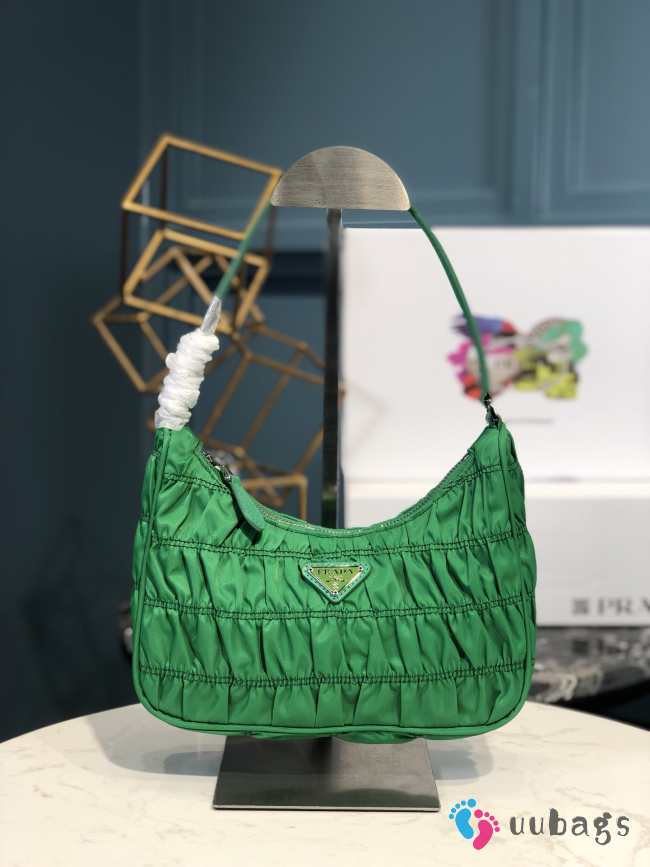 Prada Nylon and Saffiano Leather Mini Bag In Green 22x17x6cm - 1