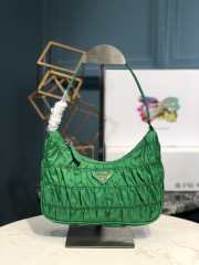 Prada Nylon and Saffiano Leather Mini Bag In Green 22x17x6cm - 1