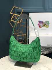 Prada Nylon and Saffiano Leather Mini Bag In Green 22x17x6cm - 2