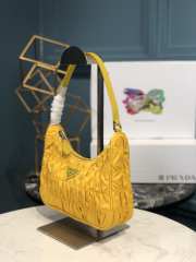 Prada Nylon and Saffiano Leather Mini Bag In Yellow 22x17x6cm - 2