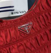 Prada Nylon and Saffiano Leather Mini Bag In Red 22x17x6cm - 2