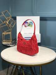 Prada Nylon and Saffiano Leather Mini Bag In Red 22x17x6cm - 3