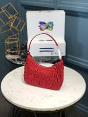 Prada Nylon and Saffiano Leather Mini Bag In Red 22x17x6cm - 4