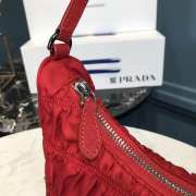 Prada Nylon and Saffiano Leather Mini Bag In Red 22x17x6cm - 5