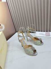 Jimmy Choo Sacora 100 Suede Sandals with Hotfix Crystals and Sphere Detail - 4