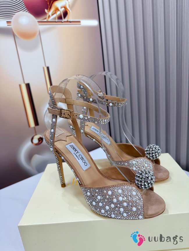 Jimmy Choo Sacora Crystal Embellished High Heel Sandals - 1