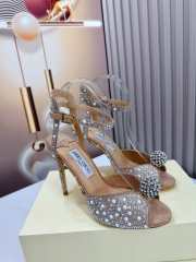 Jimmy Choo Sacora Crystal Embellished High Heel Sandals - 1