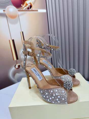 Jimmy Choo Sacora Crystal Embellished High Heel Sandals