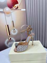 Jimmy Choo Sacora Crystal Embellished High Heel Sandals - 5