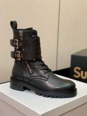 Balmain Bicolor smooth and monogram jacquard Phil Ranger ankle boots in black  - 3