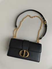 Dior 30 Montaigne East-West Bag Black Calfskin 21.5x12x6cm - 1