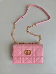 Dior Miss Caro Mini Bag Pink Macrocannage Lambskin 19x13x7.5cm - 1