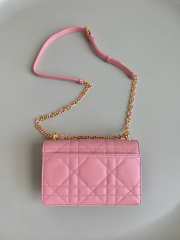 Dior Miss Caro Mini Bag Pink Macrocannage Lambskin 19x13x7.5cm - 2