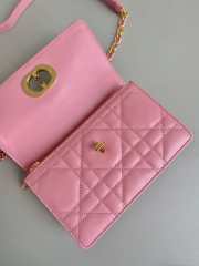 Dior Miss Caro Mini Bag Pink Macrocannage Lambskin 19x13x7.5cm - 4