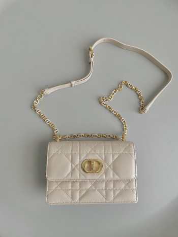 Dior Miss Caro Mini Bag Beige Macrocannage Lambskin 19x13x7.5cm