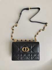 Dior Miss Caro Mini Bag Black Macrocannage Lambskin 19x13x7.5cm - 1