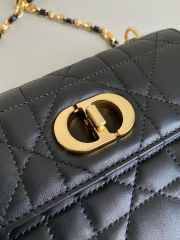 Dior Miss Caro Mini Bag Black Macrocannage Lambskin 19x13x7.5cm - 6