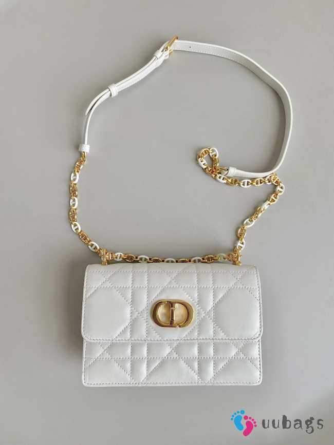 Dior Miss Caro Mini Bag White Macrocannage Lambskin 19x13x7.5cm - 1