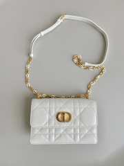 Dior Miss Caro Mini Bag White Macrocannage Lambskin 19x13x7.5cm - 1