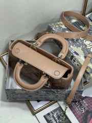 Dior Small Lady D-Joy Bag In Brown 22.5x12x4cm - 3