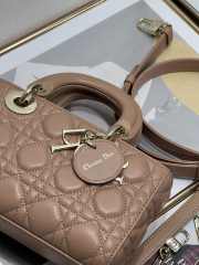 Dior Small Lady D-Joy Bag In Brown 22.5x12x4cm - 4