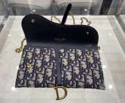 Dior Oblique Jacquard Saddle Pouch Blue 19x9.5x3cm - 4