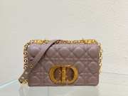 Dior Caro Peony Pink Supple Cannage Calfskin Bag 20x12x7cm - 1