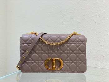 Dior Caro Peony Pink Supple Cannage Calfskin Bag 28cm